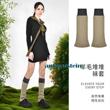 Wool Sock Cover Women's Pile of Socks Color Matching Knitted Warm Leg Covers