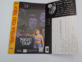 Night Trap Sega CD 32X Complete In Box 2-Disc Manual Registration Card