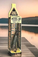 2 NOS Vintage JDM HAND CARVED BALSA TOPWATER LURE Bass Mania Accel 60