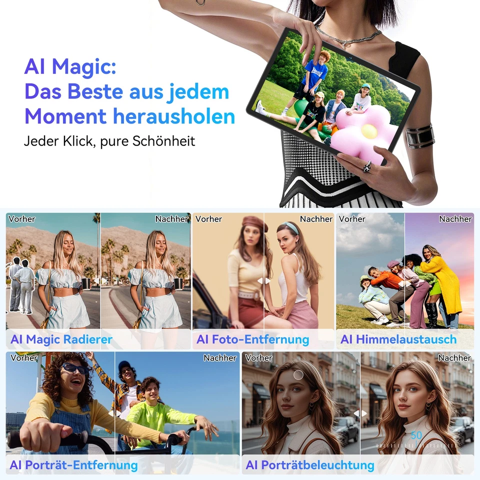 2025 Neu Tablet Android 15 24GB RAM+256GB 8000mAh 11 Zoll 4G LTE 2SIM Wi-Fi IPS - Bild 4 von 4