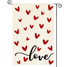 colorlife Love Heart Valentines Day Garden Flag 12x18 Inch Double Sided, Love An