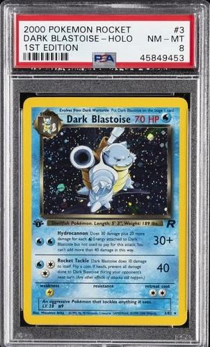2000 POKEMON ROCKET 1ST ED #3 DARK BLASTOISE-HOLO PSA 8