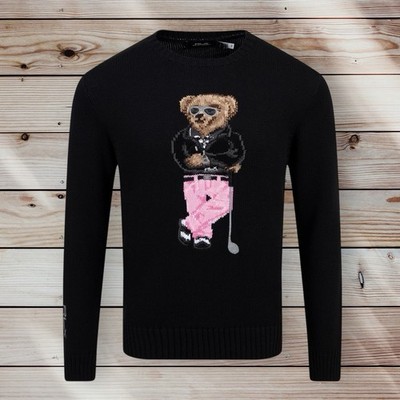 Polo Ralph Lauren RLX Golf Bear Cotton Coolmax Knitted Sweatshirt Pullover 450£