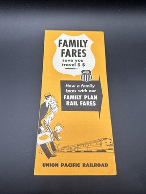 1957 Union Pacific Railroad Family Plan Rail Fares Vintage Travel Brochure