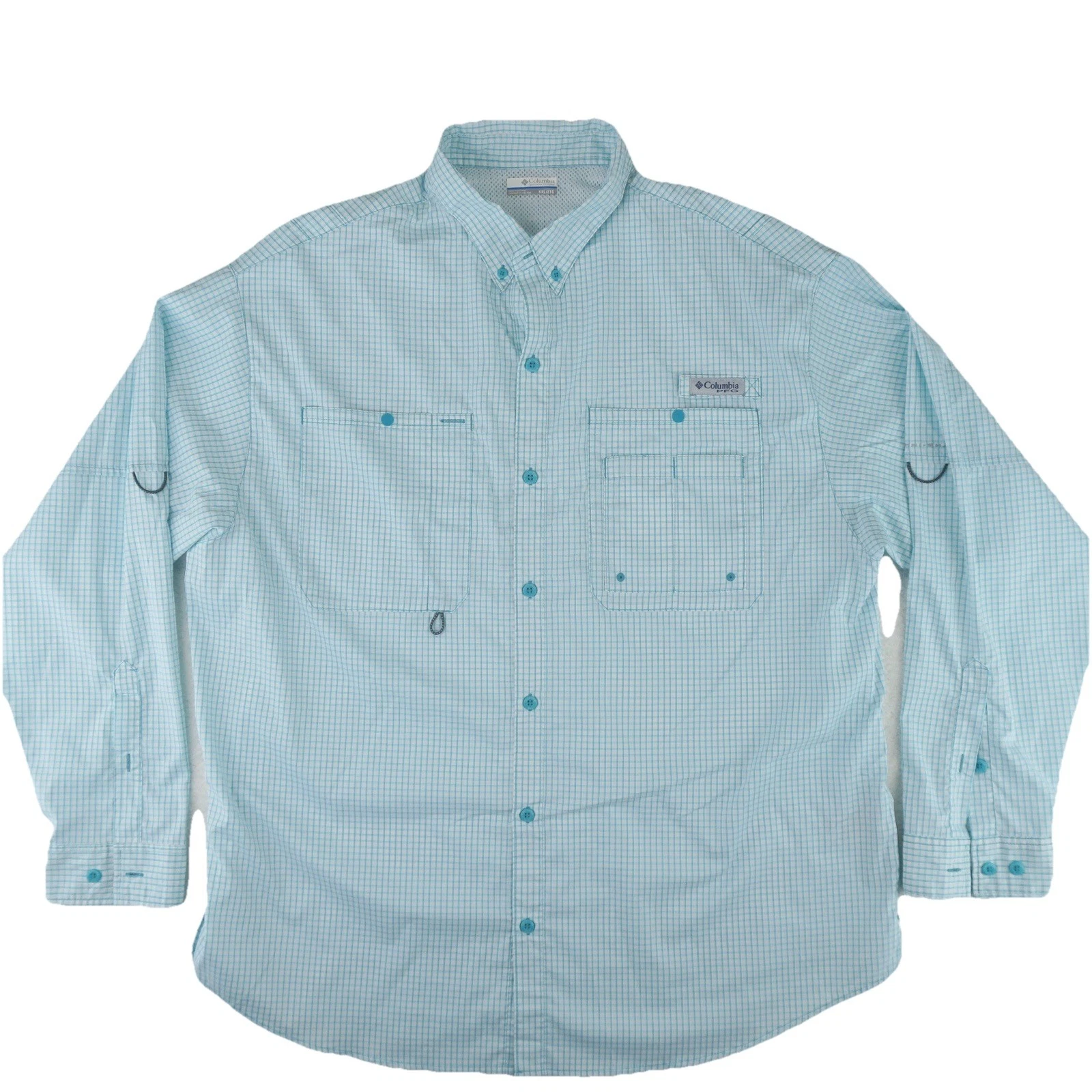 Columbia PFG Outdoor Vented Fishing Shirt Mens XXL Blue Hiking