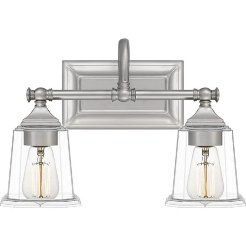 Nicholas 2 Light Transitional Bath Vanity - 10 Inches high-Brushed Nickel Finish - Picture 1 of 12