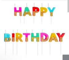 Happy Birthday Candles Multicolor NEW IN BOX 13 Personalized Candles Glitter