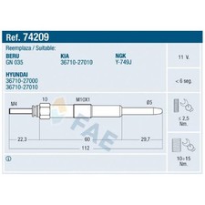 4x FAE Glühkerze 3671027000 | 430418