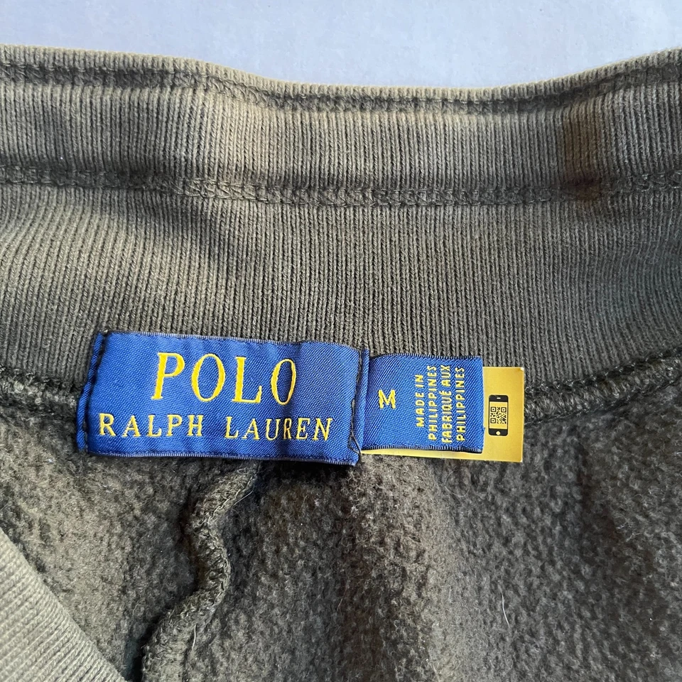 Polo Ralph Lauren 运动裤慢跑男式 M 抽绳橄榄绿色运动休闲 — 第 2/4 张图片