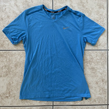 T-shirt tecnica Nike Running uomo manica corta blu medio dri-fit tasca track top