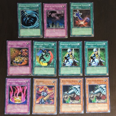 Vintage Yu-Gi-Oh Lot SD1 DR2 FET   Premature Burial, MST, Nobleman of Crossout