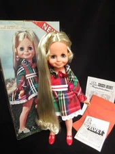 VINTAGE IDEAL LOOK AROUND VELVET GROWING HAIR DOLL WITH BOX-MINTY