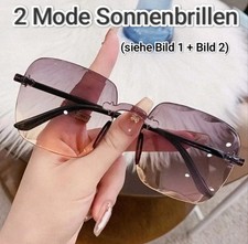 2x Mode Sonnenbrillen✨ Randlose Sonnenbrillen m Etui In 2 Farben. 💖 Damen 2St,