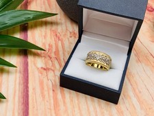 925 Sterling Silver Gold Plated CZ Ring Size 7