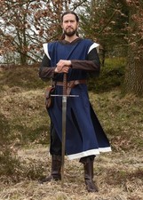 Mittelalter Waffenrock Eckhart blau natur Outfit Gewandung LARP