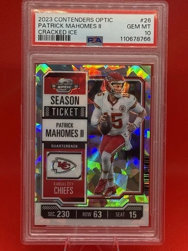 Patrick Mahomes 2023 Contenders Optic Cracked Ice /22 GEM MINT 10 PSA 10 #26