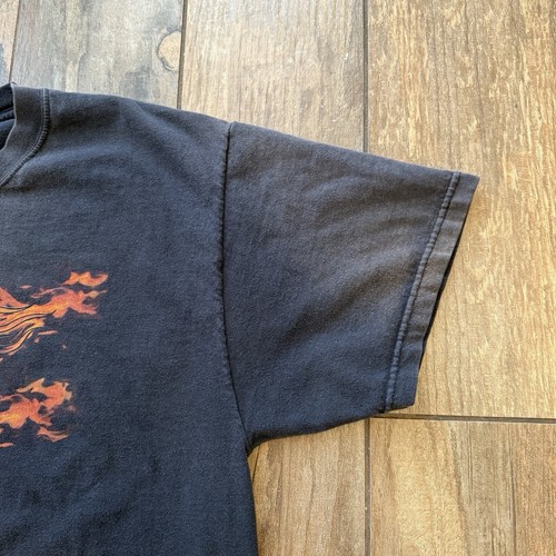 Harley Davidson Shirt Mens Large Black Pig Flames Ocala Florida 2008 Fading*⬇️ - Picture 8 of 11