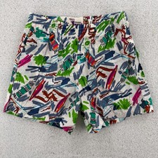 VTG Jams World Shorts Mens Medium Tropical Volleyball Surf Hawaii Cotton USA