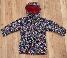 Hanna Andersson Floral Hooded Winter Coat Jacket Girl's Size 4 100 