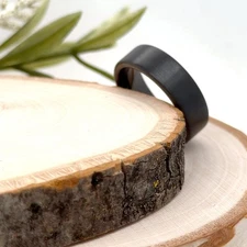 7mm Black Tungsten Engraved Ring For Christmas Stain Surface High Polished Band