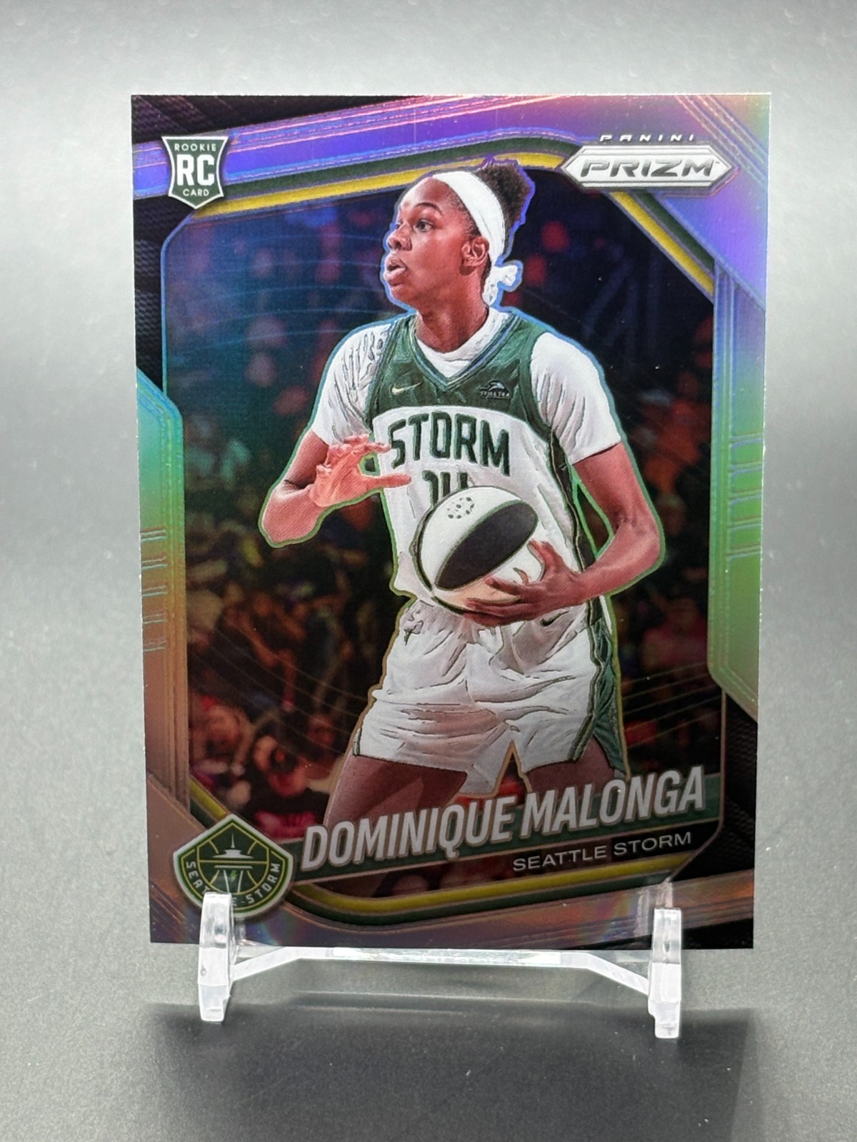 2025 Panini Prizm WNBA Silve Prizm #116 DOMINIQUE MALONGA Seattle Storm RC