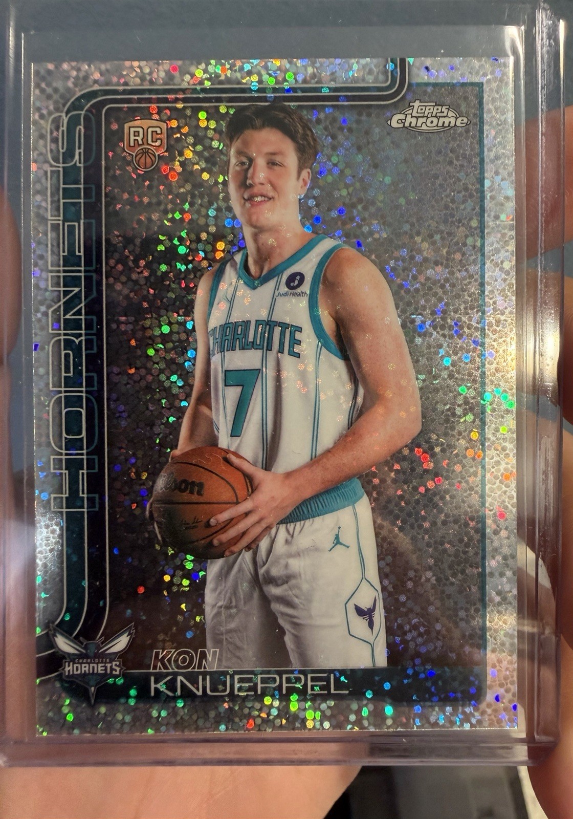 2025-26 Topps Chrome Update Kon Knueppel Image Variation Speckle Refractor RC 