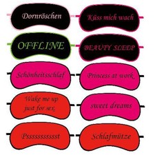 Schlafmaske Augenmaske Schlafbrille Augenbinde vers. Motive Schwarz Rot Pink