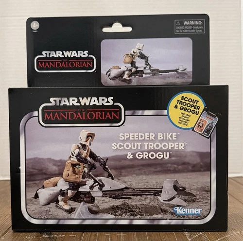 Kenner Star Wars The Mandalorian Speeder Bike Scout Trooper and Grogu New Sealed