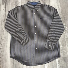 Chaps Easy Care Men  s Medium Long Sleeve Button Down Shirt Striped