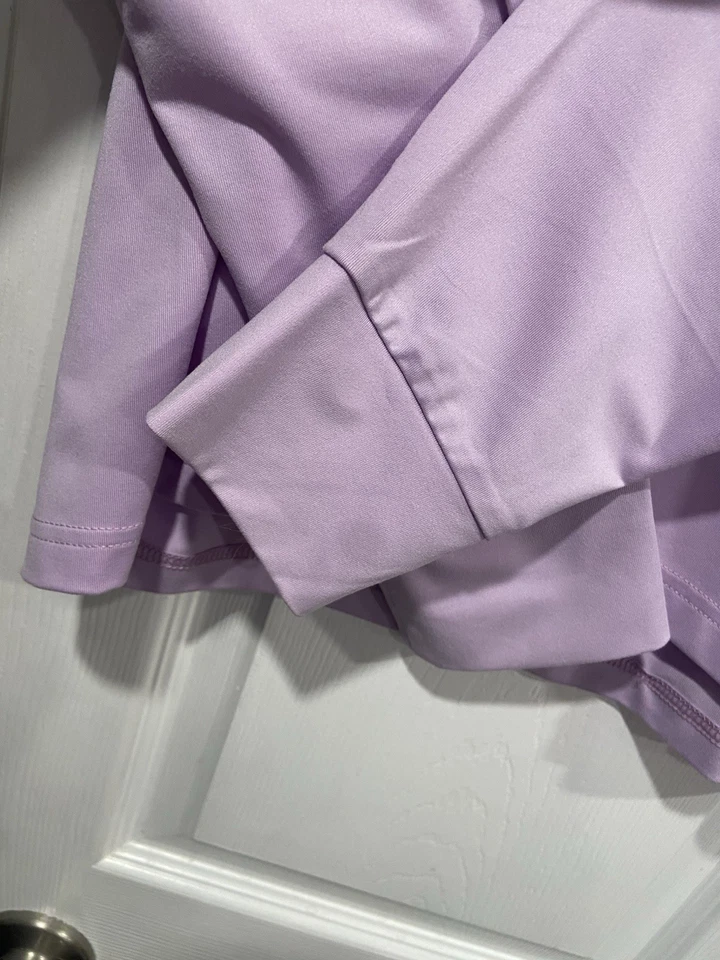 Polo Ralph Lauren Lavanda Púrpura Cuarto Cremallera Pullover Simulado Manga Larga Golf Top Foto 3 de 4