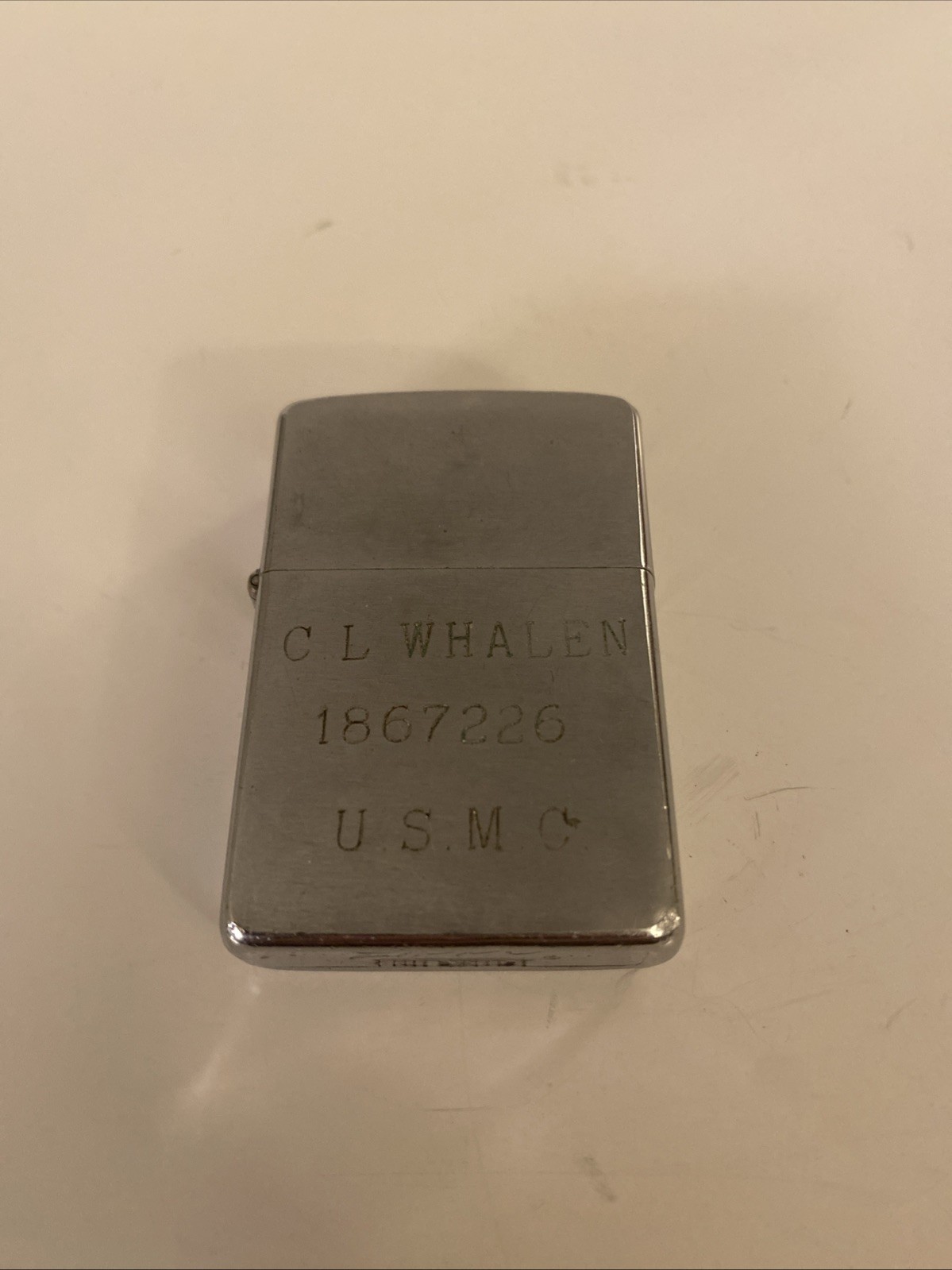 VINTAGE 1950&rsquo;s-60&rsquo;s IDENTIFIED US MARINES ZIPPO LIGHTER 