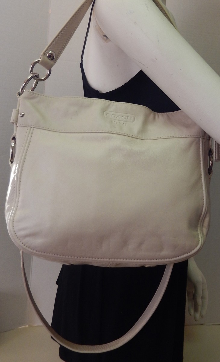 Coach Ivory Leather Convertible Crossbody Shoulder Bag