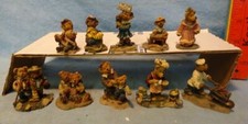 Lot of TEN 10 VINTAGE 2000 - Miniature BOYDS - Lot 1 - TOWN VILLAGE Bears