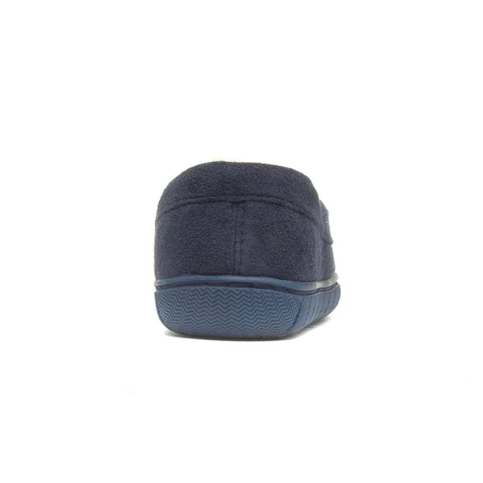 The Slipper Company Boys Slippers Blue Kids Navy Faux Fur Lining SIZE - Image 4 of 4