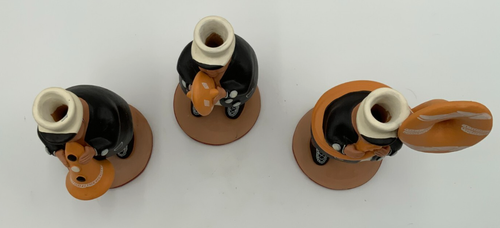 Original Peruvian Folk Art Gedion Fernandez Trio of Musicians Figurines 7" - Picture 8 of 8