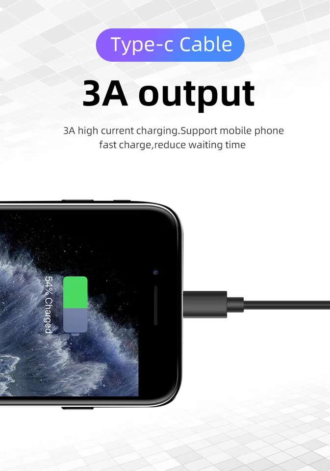 For Samsung Huawei Oppo BlackBerry Fast charger Type C Cable USB Data Charger - Image 4 of 4