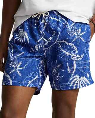 Polo Ralph Lauren Hoffman Print 5.75'' Swim Trunks, Blue, M