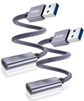 Basesailor USB auf USB C Kabel Adapter 2Pack,Typ C Buchse zu USB A 3.0 Stecker