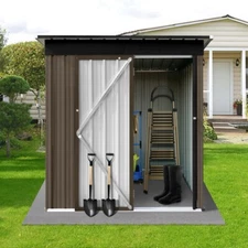 4*5FT Metal Outdoor Storage Shed Lockable Door Heavy Duty Garden Tool Shed Small