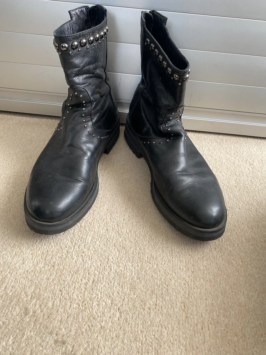Eclat black leather studded ankle boots RRP 350 sz UK 7 EU 40 eBay