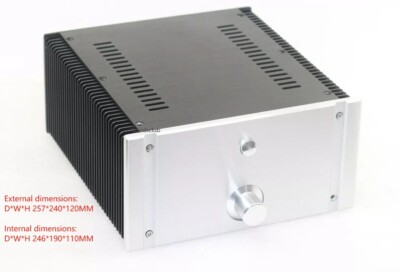 Power Amplifier Chassis DIY Full Aluminum Case DAC AMP Shell Size 257*120*240MM