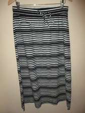 NWT T by Talbots Black White Elastic Waist Pull On Midi Skirt PM Petite Med 79
