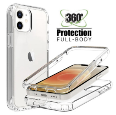 Clear Full Body 360 Case iPhone 16 15 14 13 12 11 7 8 Shockproof Phone Cover