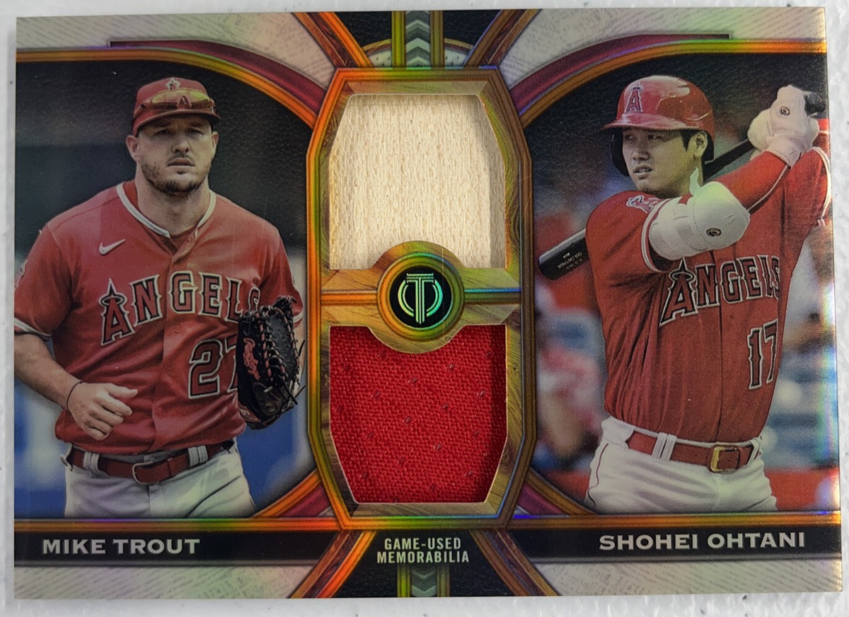 2023 Topps Tribute - Dual Relics 2 Player Mike Trout, Shohei