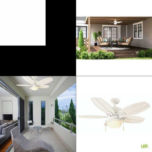 Indoor/outdoor Matte White Ceiling Fan 