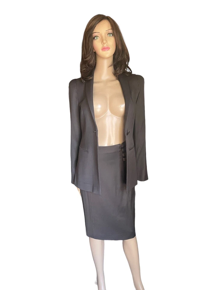 Emporio Armani Traje Marrón Chaqueta/Falda Talla 6/8 Foto 2 de 4