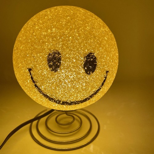 Retro Happy Face SMILEY Lamp Bobble Yellow Emoji Popcorn Pop Art Nightlight