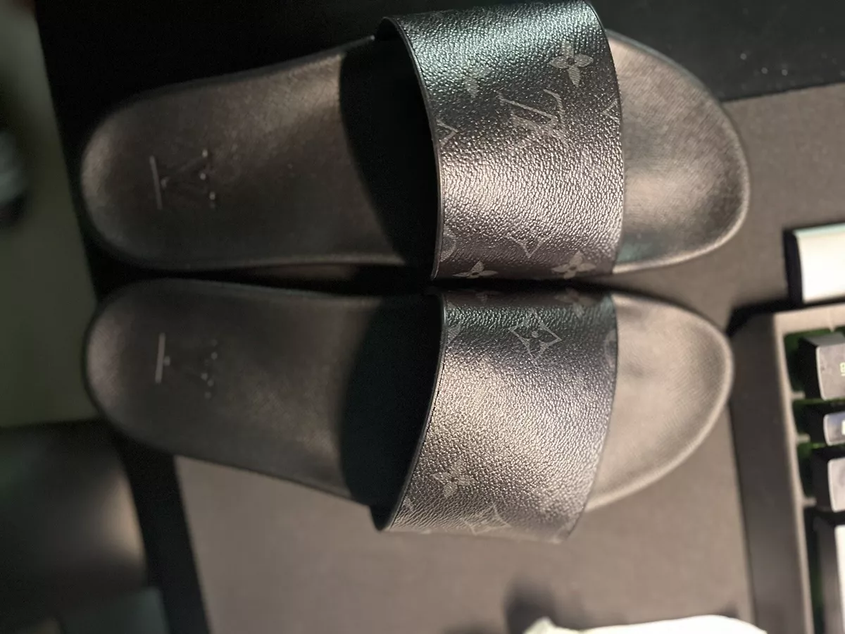 LOUIS VUITTON LV WATERFRONT MULE SLIDES MONOGRAM ECLIPSE Size US