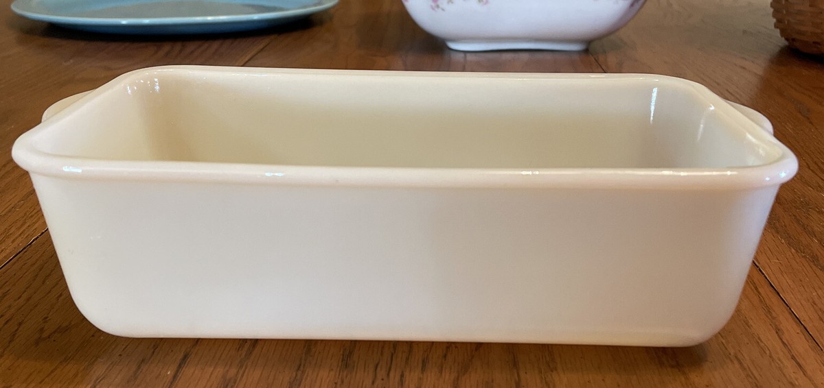 Vintage Fire-King Loaf Bread Pan Ivory Oven Glass | eBay
