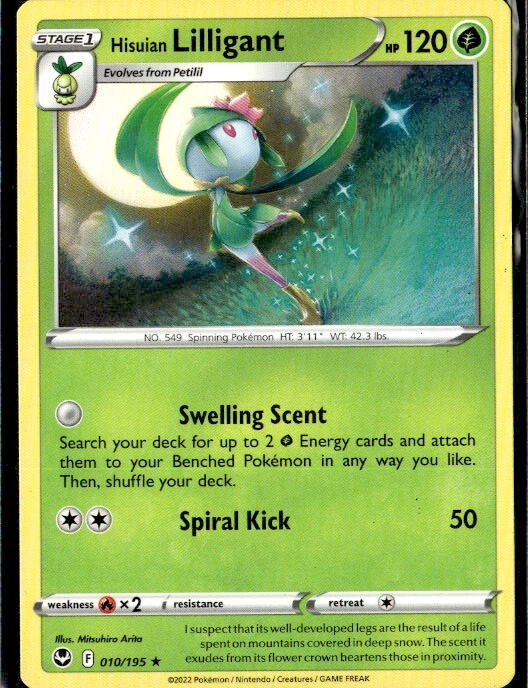 2022 Sword & Shield Silver Tempest Hisuian Lilligant 10/195